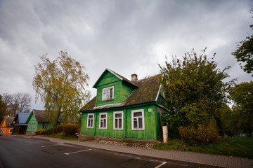 TRAKAI / LITHUANIA - OCTOBER 10, 2012: Antique old house typical for Trakai city