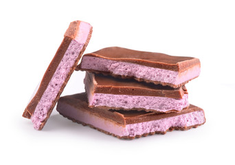 pieces of milk chocolate with filling