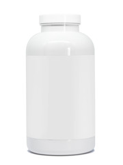 White plastic bottle isolated