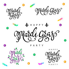 Mardi Gras lettering set. 