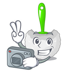 Photographer toilet brush isolated in a cartoon