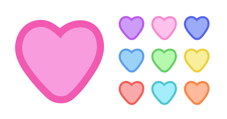 Cute Heart Set. Vector