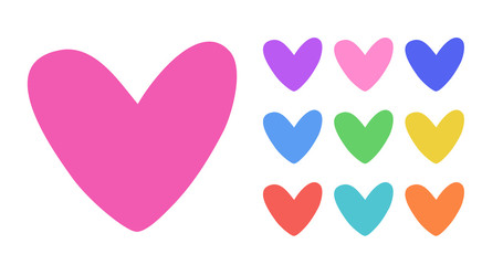 Cute Heart Set. Vector