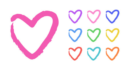 Cute Heart Set. Vector