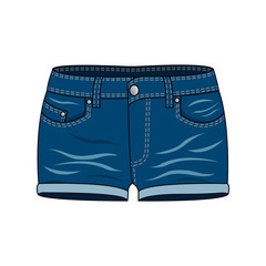 Women's clothing - blue denim shorts