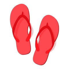 Red summer flip flops