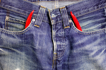 jeans with red hot chili peppers