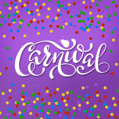 Carnival banner white paper lettering label