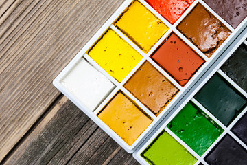 paint box with new watercolor