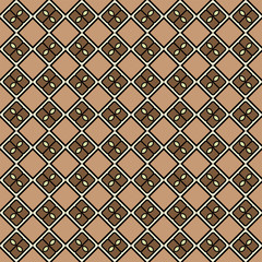 Abstract Vector Seamless Pattern With Abstract Geometric retro Style. Repeating Sample Figure And Line. For Modern Interiors Design, Wallpaper, Textile Industry. Brown, light olive color
