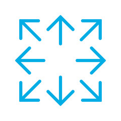 Blue simple arrows in 8/eight different directions