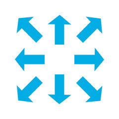 Blue thin arrows in 8/eight different directions