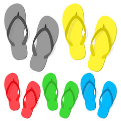 Set of summer flip flops