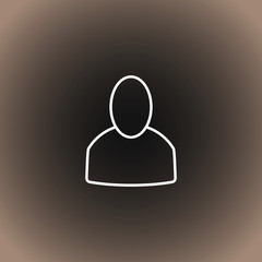 User icon on black/dark gray and beige gradient background.