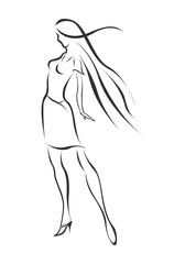 Sign of the Virgo zodiac. Woman silhouette