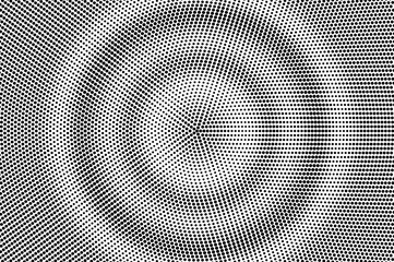 Black on white halftone vector. Round dotted texture. Frequent dotwork gradient. Monochrome halftone overlay