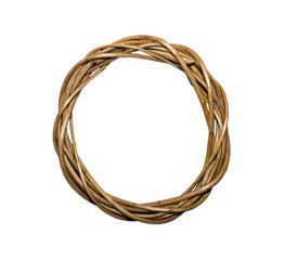 Narrow wicker ring of grass for sweet design on a white background