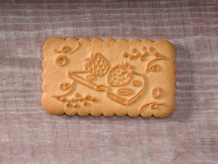 Cookies on wooden background