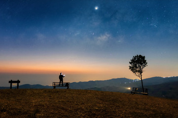 Fototapeta premium Milky Way at Ban Rong Kla Viewpoint