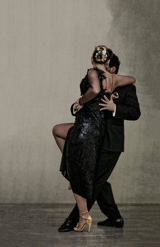 Man and woman tango dancing