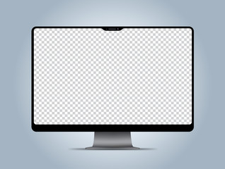 Computer mockup transparent display screen.
