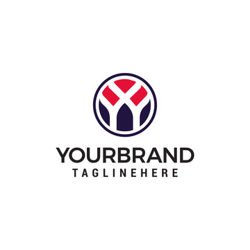initial letter Y logo inside circle shape Design Template