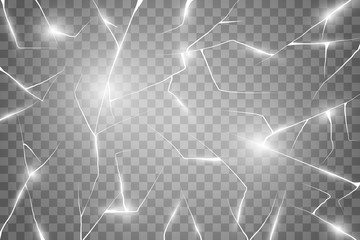 Surface is cracked on ice, isolated on a transparent background. Design for banner. Snow backdrop.