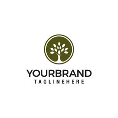 tree circle Logo abstract design vector template . Eco Green Organic Design Template