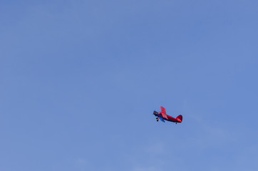 AIRPLANE ON THE BLUE SKY - A beautiful classic machine in flight

