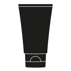 Black and white hand cream tube silhouette