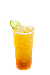Ice Lemon tea mix  honey bee  for white background