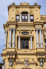 Beautiful richly decorated Neo-baroque style Malaga City Council building. Malaga, Costa del Sol, Andalusia, Spain.