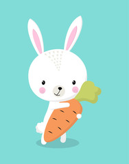 bunny with carrot isolated