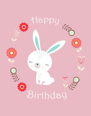 Fototapeta premium greeting card with cute bunny