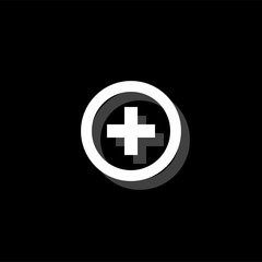 Medical cross icon flat