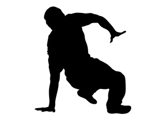 Hip-hop artists of dance on white background