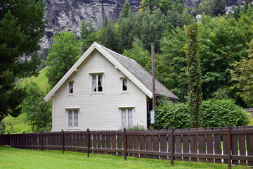 old wooden house in Geiranger, Norway