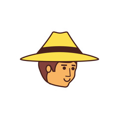 head of tourist man with hat character