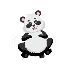Obraz na płótnie Canvas Cute Happy Baby Panda Bear, Smiling Lovely Animal Character Vector Illustration