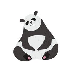 Cute Panda Bear, Happy Animal Character Vector Illustration