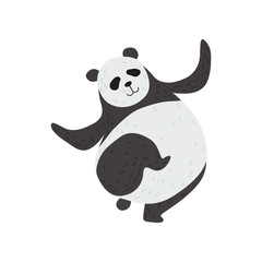 Cute Panda Bear, Funny Lovely Animal Character Having Fun Vector Illustration