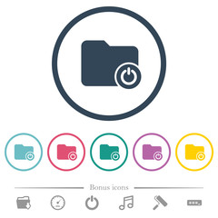 Close directory flat color icons in round outlines