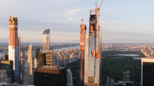 4K panoramic view of Manhattan, New York City, USA