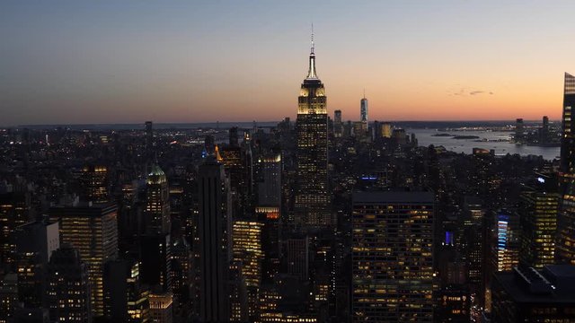 4K panoramic view of Manhattan, New York City, USA