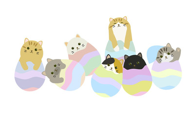 イースター卵の子猫