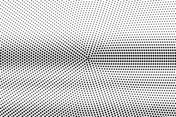 Black on white smooth halftone texture. Horizontal dotwork gradient. Rough dotted vector background