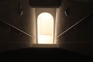 down stairs