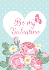 Valentines day greeting card. Vector illustration