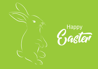 Fototapeta premium Happy Easter with bunny card illustration