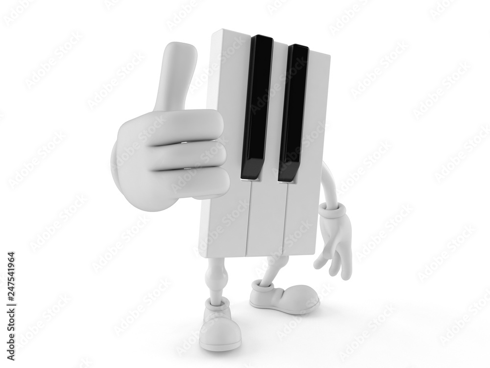 Sticker Piano character with thumbs up